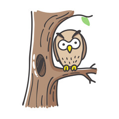 owl in a tree icon, owl in a tree vector illustration-simple illustration of owl in a tree, perfect for owl in a tree logos and icons