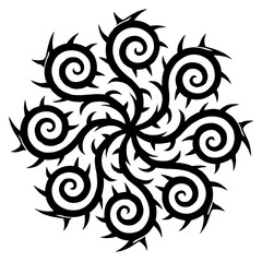 Black Graphic Donut With Bite. Graphic Element Vector Icon Representing Dessert or Sweet Snack.