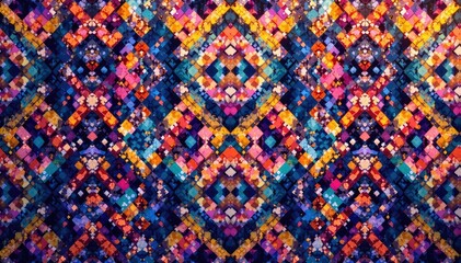 Geometric abstract tapestry pattern, endless repeat, texture, background