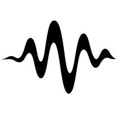 Sinusoidal Wave Icon: Abstract Frequency & Sound Signal Symbol