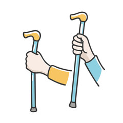 person holding walking sticks icon, person holding walking sticks vector illustration-simple illustration of person holding walking sticks, perfect for person holding walking sticks logos and icons