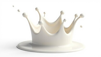 Milk splash crown, isolated on white backdrop , design element, white background