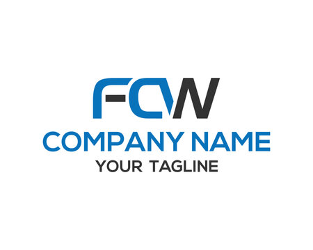 Modern fcw initial letter logo design vector template for brand identity and corporate style guide
