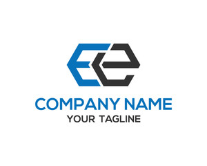 Fototapeta premium Abstract geometric EE lettermark logo design vector template for corporate identity and branding solutions