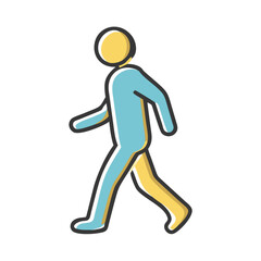 person walking silhouette icon, person walking silhouette vector illustration-simple illustration of person walking silhouette, perfect for person walking silhouette logos and icons