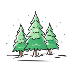 pine tree forest icon, pine tree forest vector illustration-simple illustration of pine tree forest, perfect for pine tree forest logos and icons