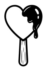 Heart Lollipop Icon: Sweet Love & Dessert Symbol