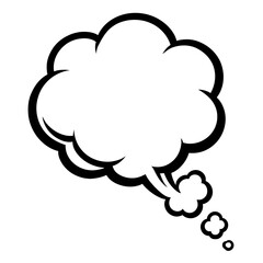 Cartoon Thought Cloud Icon: Speech Bubble Graphic Design