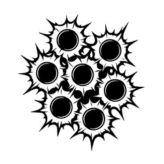 Multiple Bullet Holes Icon: Impact & Damage Graphic Design