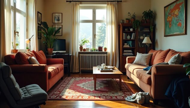 A messy bachelor pad apartment, clothes strewn on the floor, takeout containers on the table ,  dirty dishes,  messy apartment,  remote