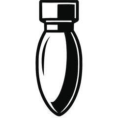 Black and White Christmas Light Bulb Clipart Graphic Element