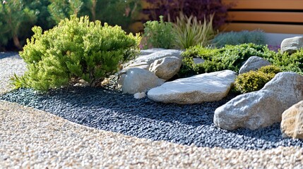 Serene Zen Garden Landscape Design with Rocks and Gravel