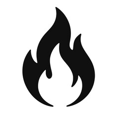Black Graphic Simple Flame. Graphic Element Vector Icon Representing Fire, Heat, or Energy.