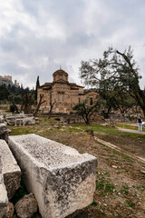Byzantine Church and Marble Remains in Agora Athens