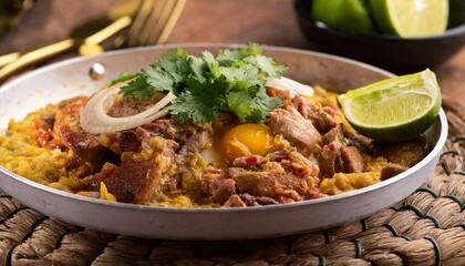 freshly cooked filipino food called pork sisig