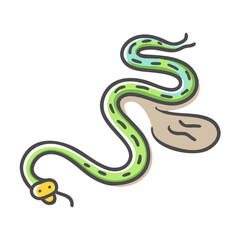snake on trail icon, snake on trail vector illustration-simple illustration of snake on trail, perfect for snake on trail logos and icons