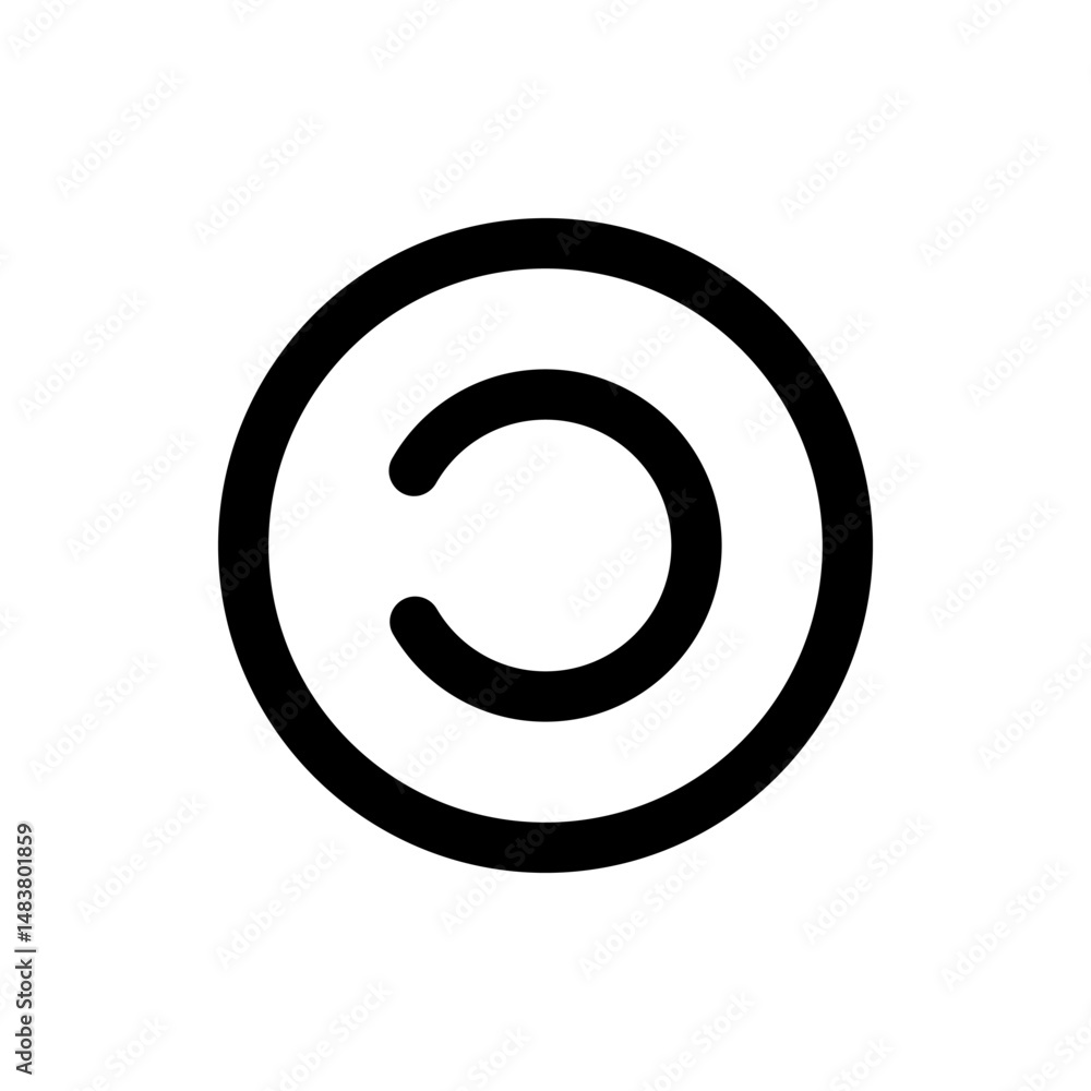 Poster a simple graphic featuring two concentric circles with a partial circle inside the inner circle shap