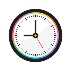 gradient clock concept. round analog clock interface