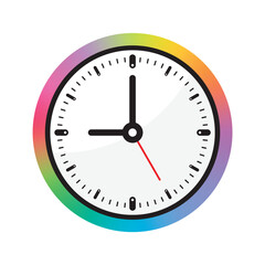 colorful clock concept. round analog clock interface