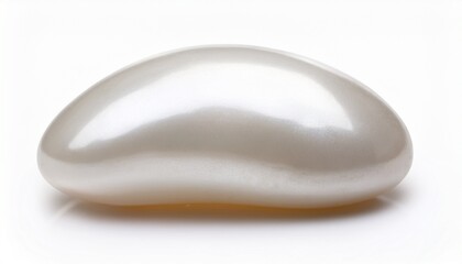 shimmering white natural pearl isolated on white background
