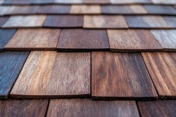 Wooden tile texture background pattern in various shades of brown