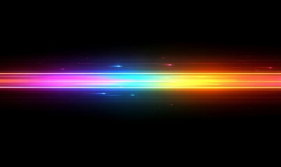 Obraz premium Colorful light trails with motion effect. Illustration of high speed light effect on black background. generative AI