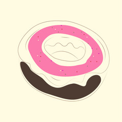 Minimal Donut with Pink Glaze and Sprinkles