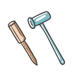 tent peg and mallet icon, tent peg and mallet vector illustration-simple illustration of tent peg and mallet, perfect for tent peg and mallet logos and icons