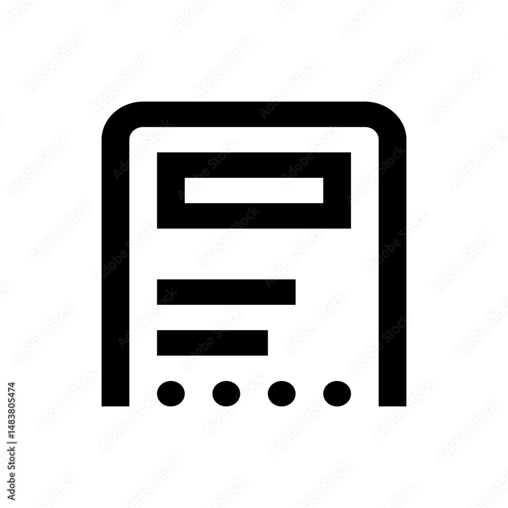 Poster illustration of a tablet with a rectangular display and three horizontal lines above three circular 