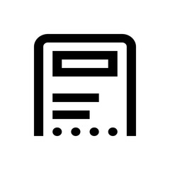 Illustration of a tablet with a rectangular display and three horizontal lines above three circular dots