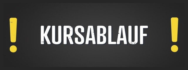 Kursablauf (Course outline) - A blackboard illustration with white text.