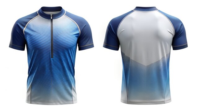 high performance running jersey front and back on white background
