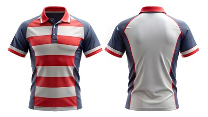rugby jersey front and back on bright white background