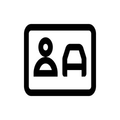 Illustration of a driver's license card featuring a person icon and a car icon displayed on a white card