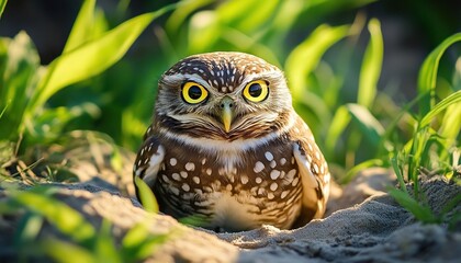Obraz premium Burrowing Owl in Natural Habitat