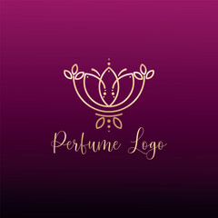 perfume fragrance outlet store logo design vector