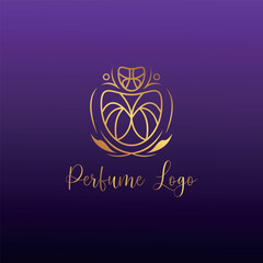 perfume fragrance outlet store logo design vector