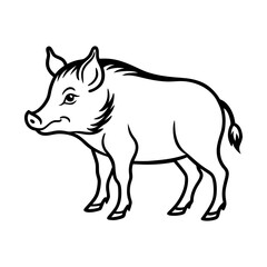 boar line art silhouette vector