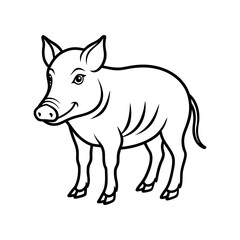 boar line art silhouette vector