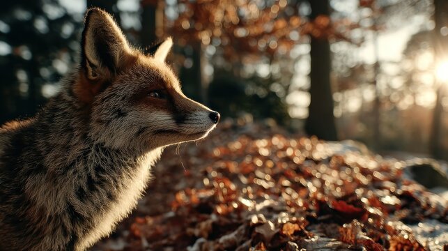 Red fox in autumn forest - Powered by Adobe