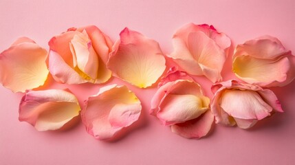 Pink Rose Petals on Soft Pink Background
