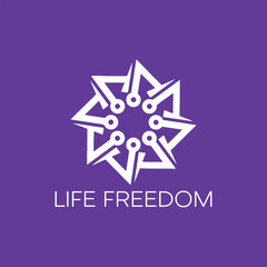 life freedom logo design vector