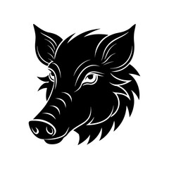 boar head color style silhouette vector
