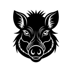 boar head color style silhouette vector
