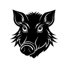 boar head color style silhouette vector