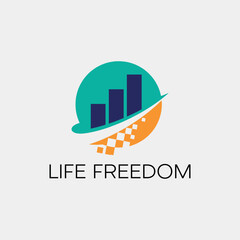 life freedom logo design vector