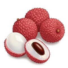 lychee isolated on white background