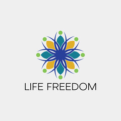 life freedom logo design vector