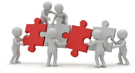 Teamwork Collaboration, Unity, and Problem Solving Through Puzzle