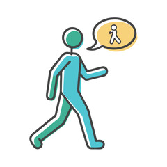 walk and talk icon, walk and talk vector illustration-simple illustration of walk and talk, perfect for walk and talk logos and icons